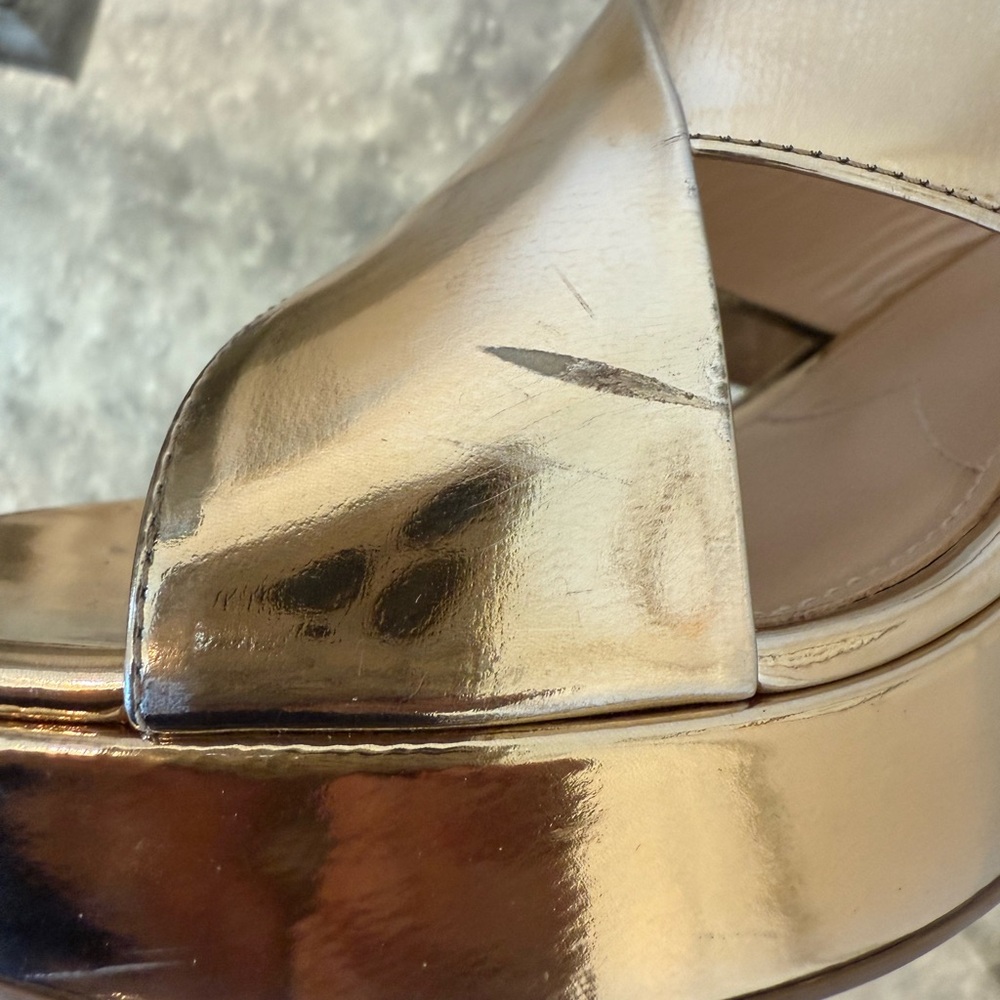 Prada Metallic Gold Wedge Sandals Size US 11(41.5eu) - Picture 15 of 15
